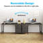Bureau réversible 48 po à 3 tiroirs avec crochets, bacs de rangement en tissu pour bureau personnel, noir-133879739-133879740