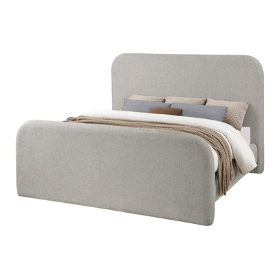 Hedon Grey Upholstered Platform Bed