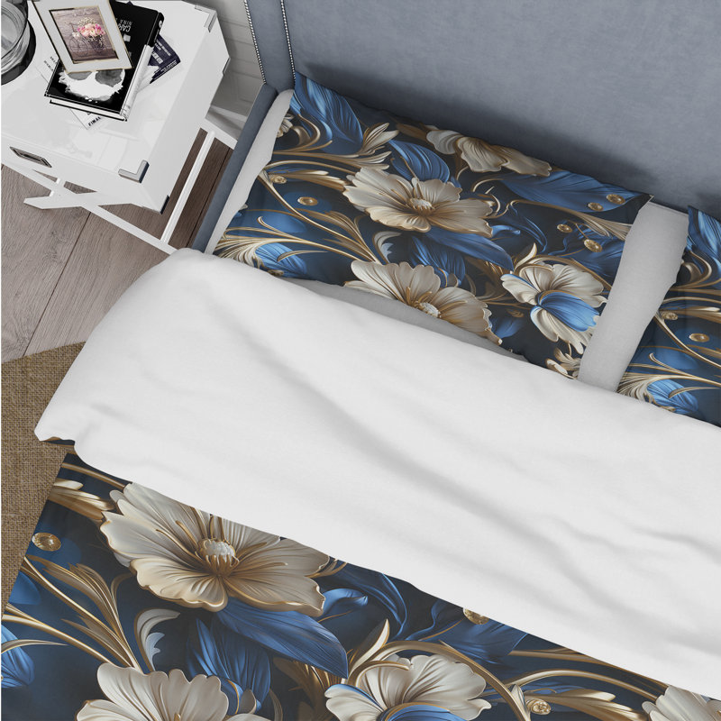 Ensemble de housse de couette Regal Baroque Flourish Victorian, Housse de couette simple + 1 taie décorative stan