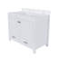 Ensemble de meuble-lavabo moderne 43 po avec plateau en marbre de Carrare blanc, armoire de salle de bain multifonctionnelle avec portes et tiroir, cadre solide et panneau en bois aggloméré (trois trous de robinet)