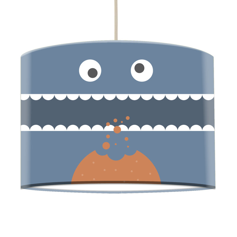 29cm H Paper Drum Pendant Shade ( Screw On ) in Blue