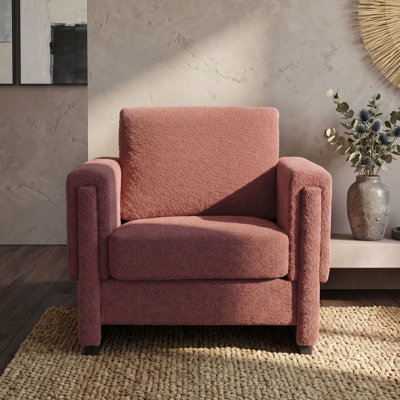 Fauteuil d'appoint rembourré à accoudoirs carrés