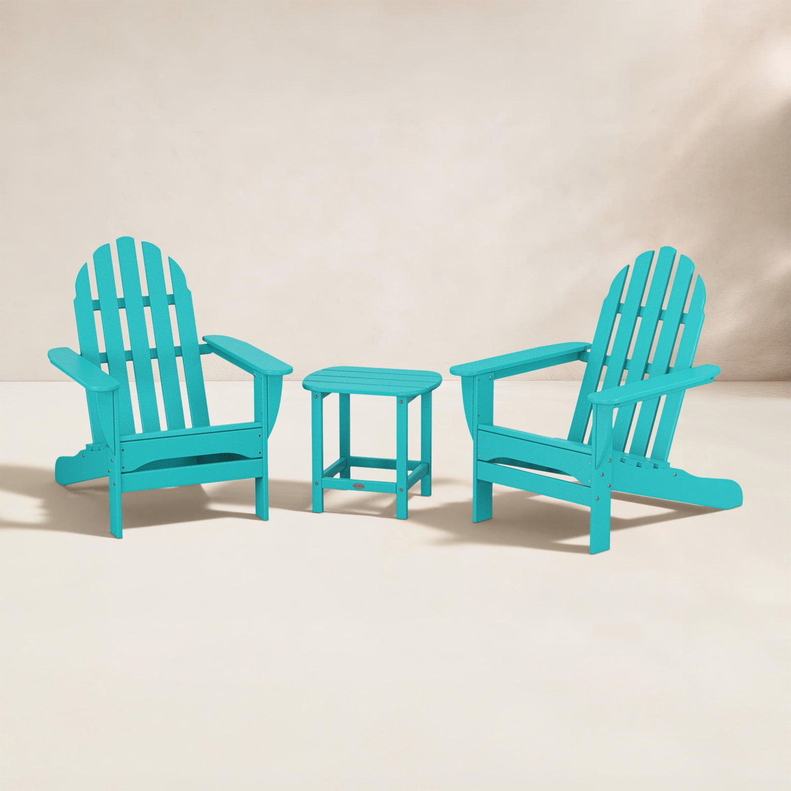 POLYWOOD® Classic Adirondack 2-Person Patio Seating Group, Aruba