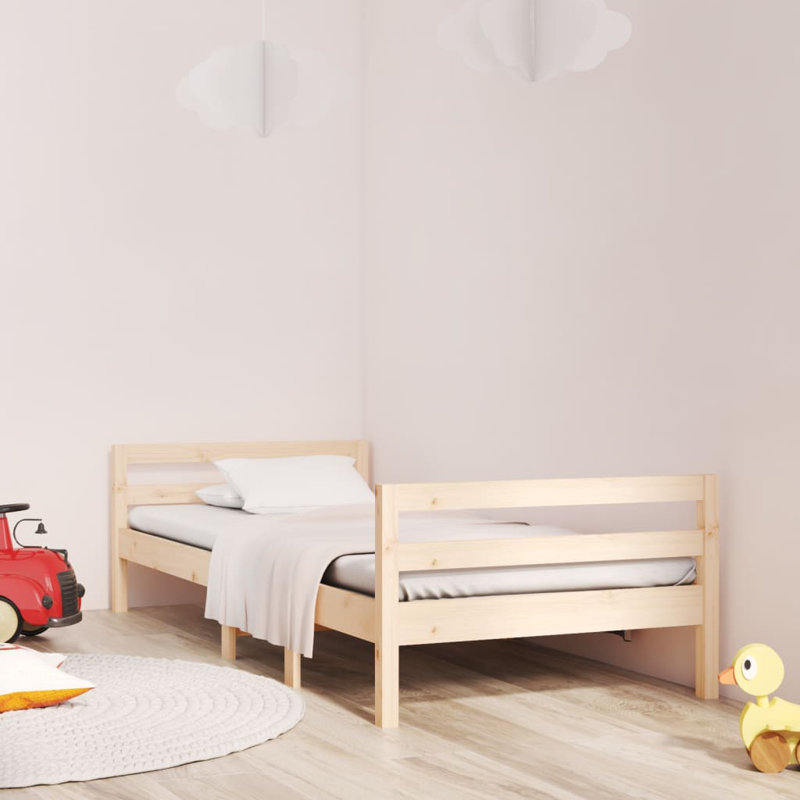 Leyte Solid Wood Bed, European Single (90 x 200 cm), natural