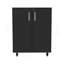 Armoire de rangement Lions, porte double et roulettes, finition wengé noir