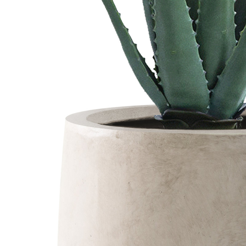 Large Weathered Gray Concrete Tall Planter with Drainage Hole