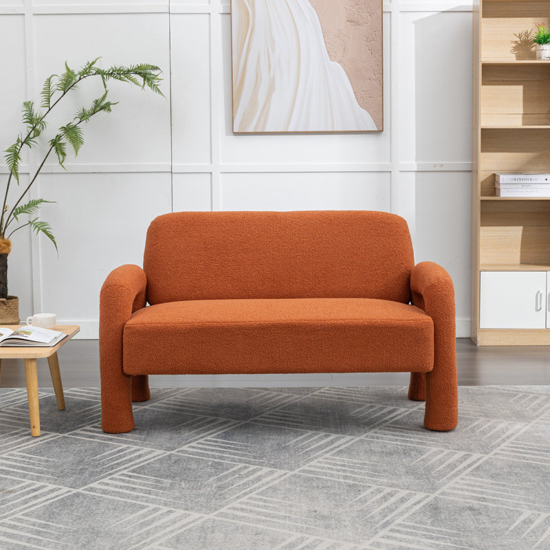 Jasyia Upholstered 51'' Loveseat, Orange 100% Polyester