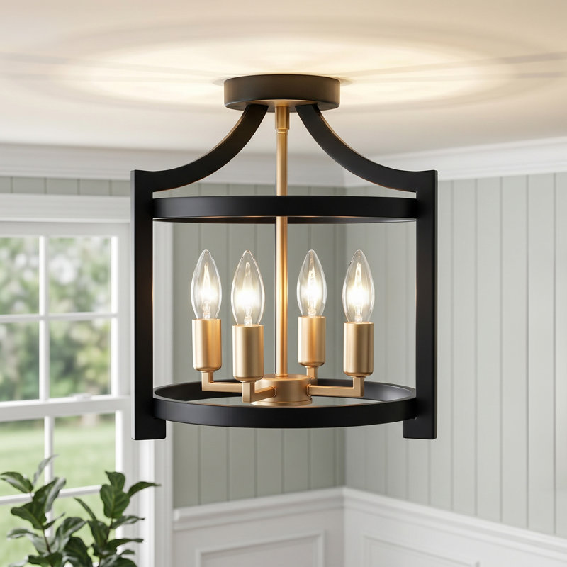 Luminaire suspendu et plafonnier encastré 4 lumières Farmhouse
