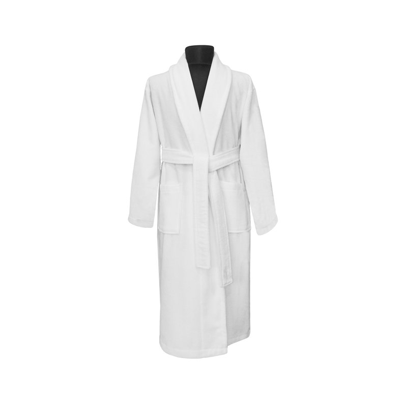 VELOUR CHÂLE - BLANC - S / M - 350 GSM, Blanc, P / M