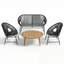 Ensemble de conversation d'extérieur 4 pièces avec causeuse, 2 chaises en rotin et 1 table basse-1672325001
