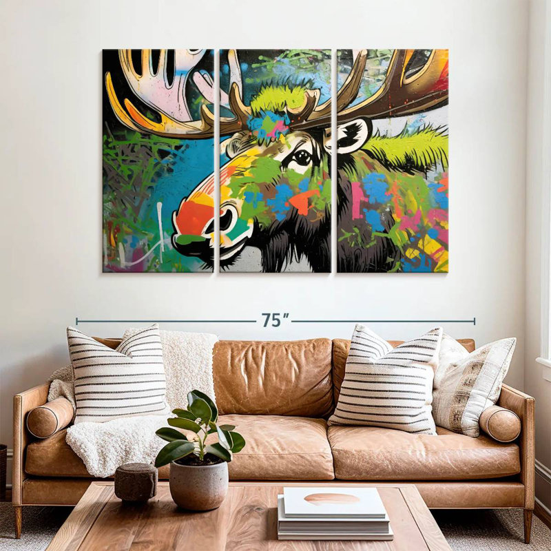 Moose - Graffiti Animals, 42" H x 65" W