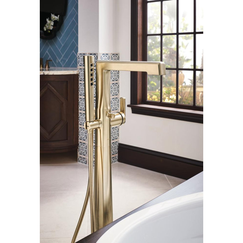 Levoir® Single-Handle Floor Mount Tub Filler, Luxe Gold