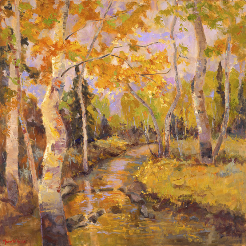 Four Seasons Aspens III - Reproduction d'art sur toile tendue, H 30 po x l 30 po, Toile tendue