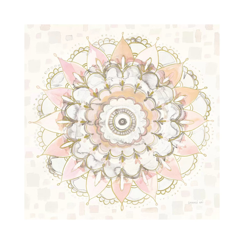 Modern Mandala Square Champagne by Danhui Nai - Wrapped Canvas Gallery-Wrapped Canvas Giclée, 30.48 cm H x 30.48 cm W