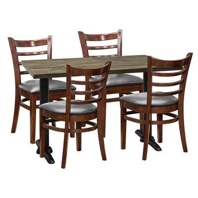 4-Person Dining Set -  W/ Ladder Back Side Chair