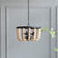 Lustre en bois à quatre lumières