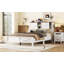Lit plateforme Farmhouse avec porte de grange coulissante double, lit en bois rustique avec station de charge, support à lattes de bois-1252180543-1252180542