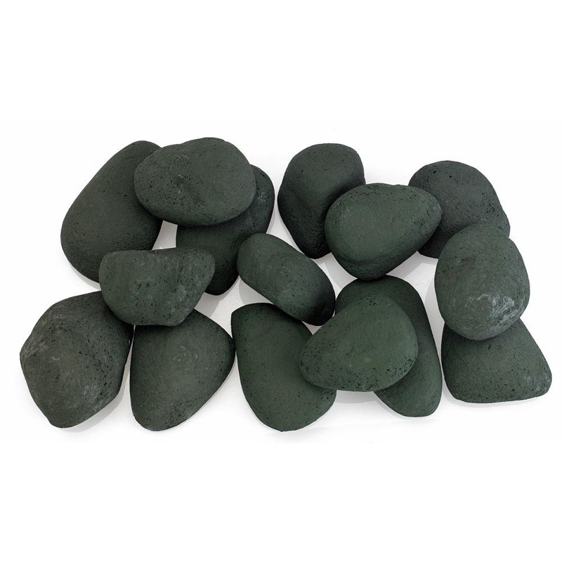 Matte Black Ceramic Fire Rocks Set
