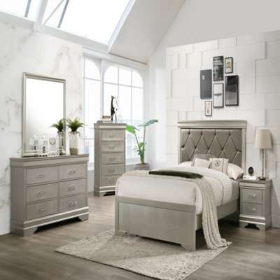 Mobilier de chambre à coucher 5 tiroirs 5 pièces