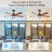 Ceiling Fan With Walnut Blades 18W Three Color Dimmable Light Memory Function & Reversible Motor