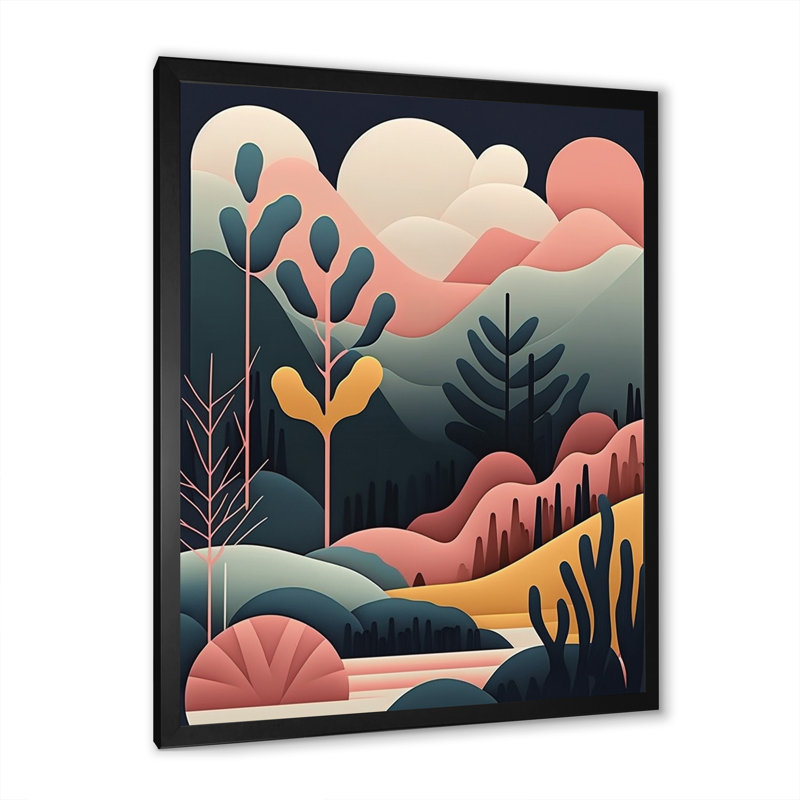 Impression graphique sur toile, paysage de pleine lune, Cadre photo noir, H 32 po x l 24 po x P 1 po