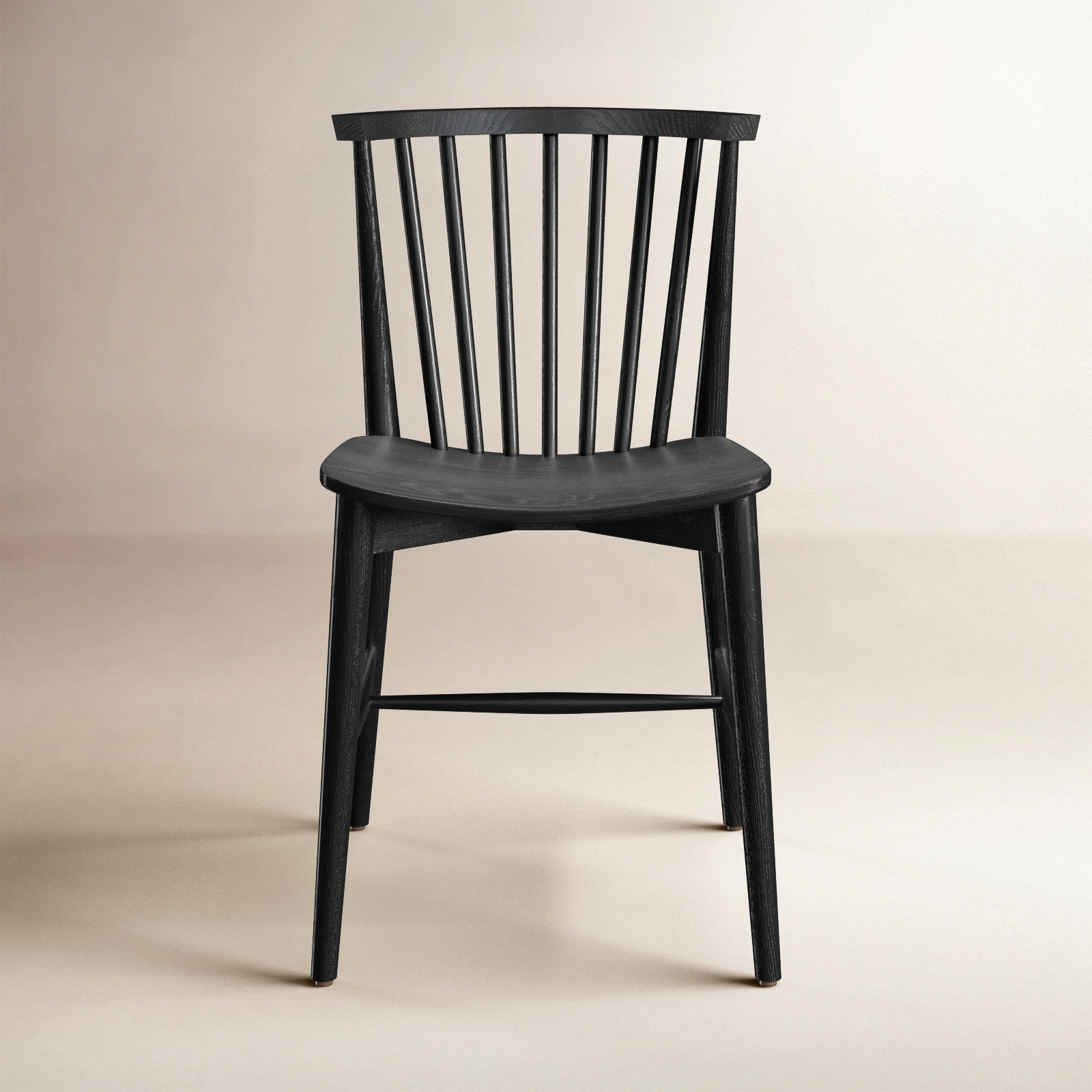 Solid Wood Side Chair, Black