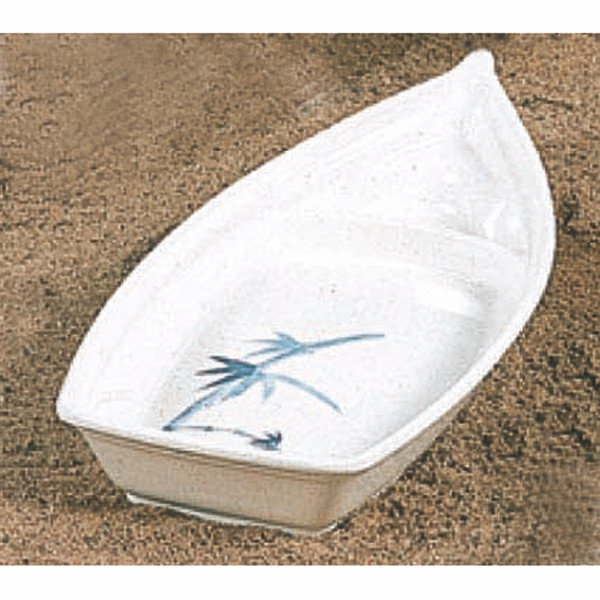 Mélamine Bamboo 13 oz Plateau de bateau à sushi, L 12 po x P 5,5 po x H 2,09 po