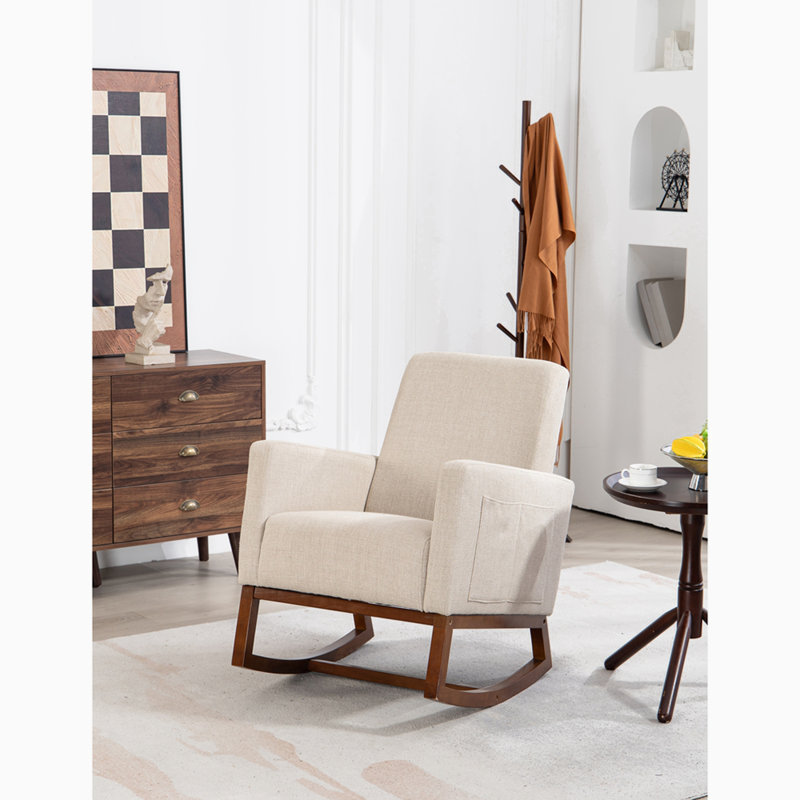 Chaise d'appoint rembourrée Mid-Century, Beige