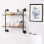Tablettes murales flottantes, tablettes en bois rustique à 2 niveaux pour chambre à coucher, salle de bain, salon, cuisine