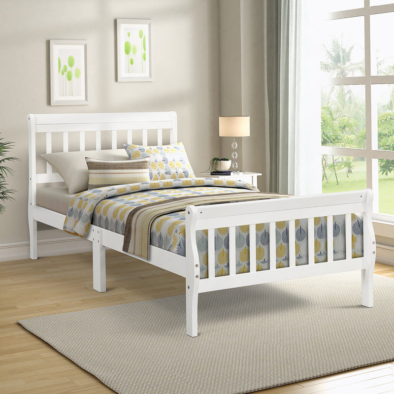 Lit plateforme Wood, Blanc