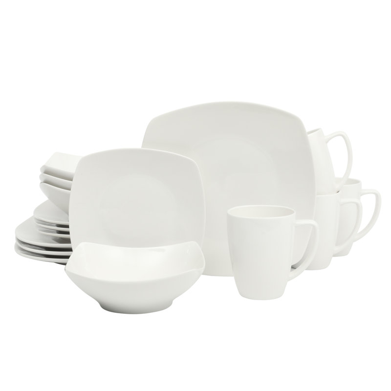 Zen Buffetware Dinnerware Set, White, 16