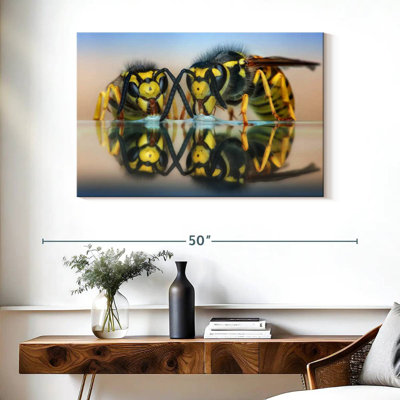 Brampt Two Wasps On Glass Table