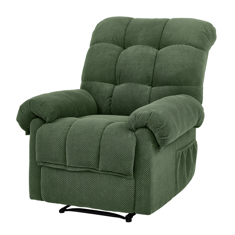 Fauteuil inclinable manuel rembourré 36 po, Vert