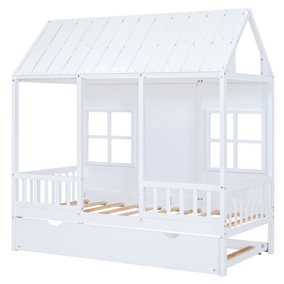 White Twin Size Wooden Daybed With Trundle - Versatile And Elegant Modern Functional