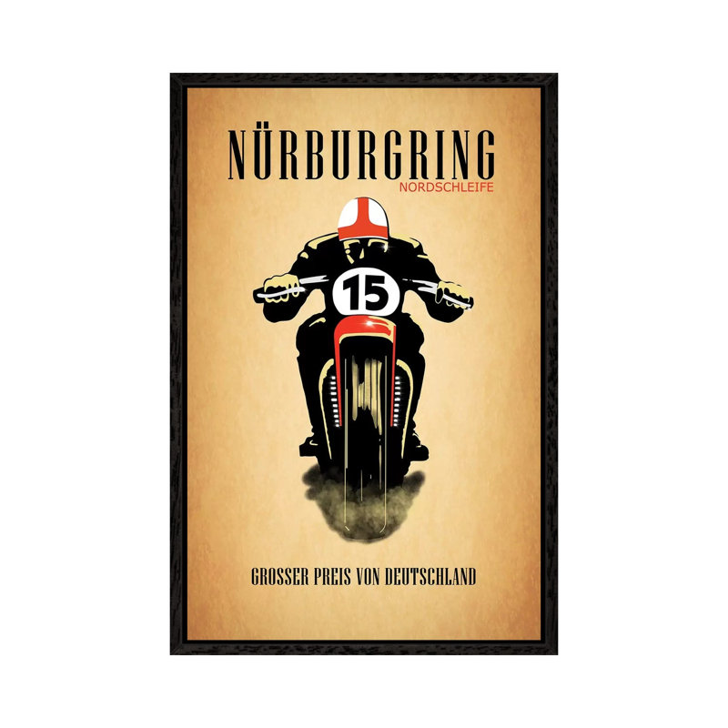 Nurburgring Nordschleife 1 Piece Wall Art on Canvas, 66.04cm H x 45.72cm W x 3.81cm D, Black Framed