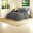 Elegant Micro Corduroy Bedding Sets, Grey Polyester Comforter For Home