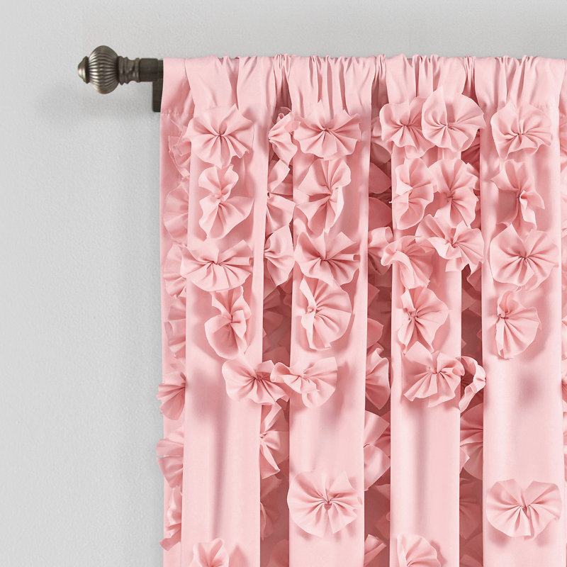 Panneau de rideau de fenêtre Riley rose simple 54 x 63, L 54 po x L 63 po