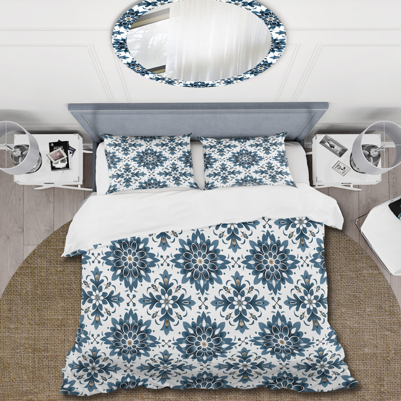 Ensemble de housse de couette Traditional Blue Tiles, Housse de couette très grand + 2 très grandes ta