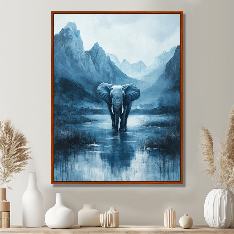 Imel, Éléphant d'Afrique moderne dans les montagnes II - Éléphant, art mural, H 20 po x l 12 po, Brun