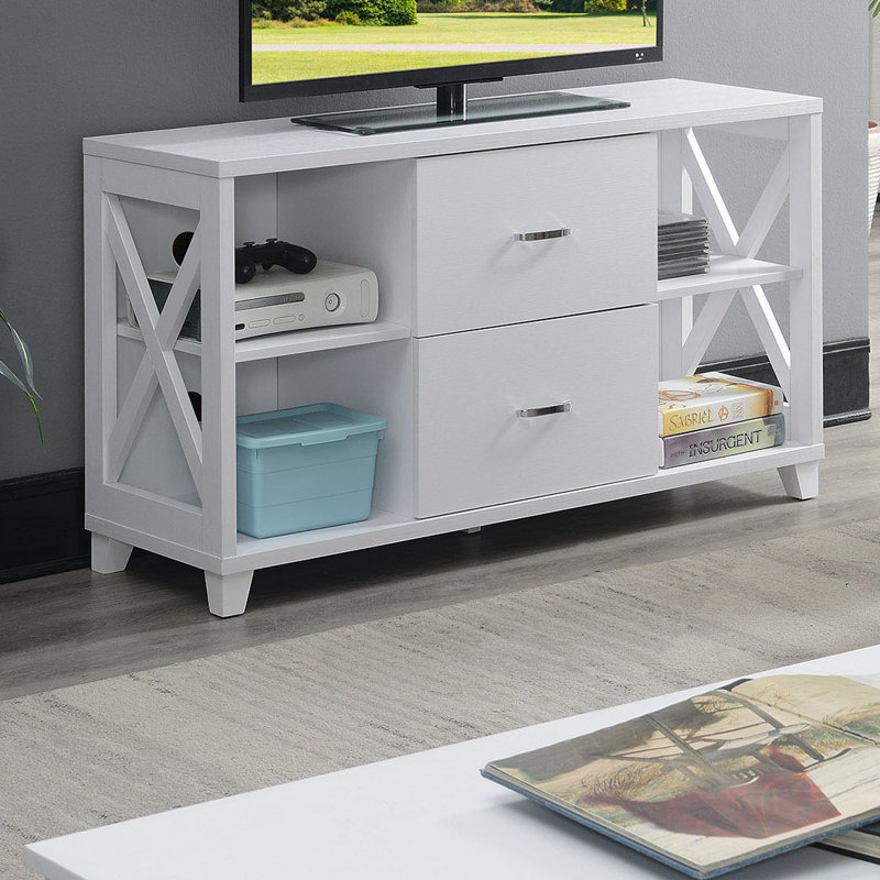 Meuble télé pour téléviseur de 50 po ou moins Remziye, Blanc