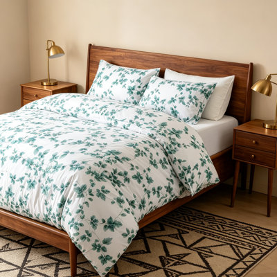 Fresh Mint Leaf Microfiber Duvet Cover Set - Soft & Stylish Bedding