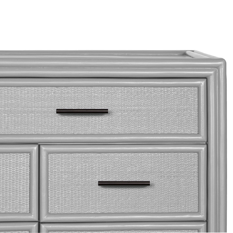 Commode double 8 tiroirs Aruba, Gris clair
