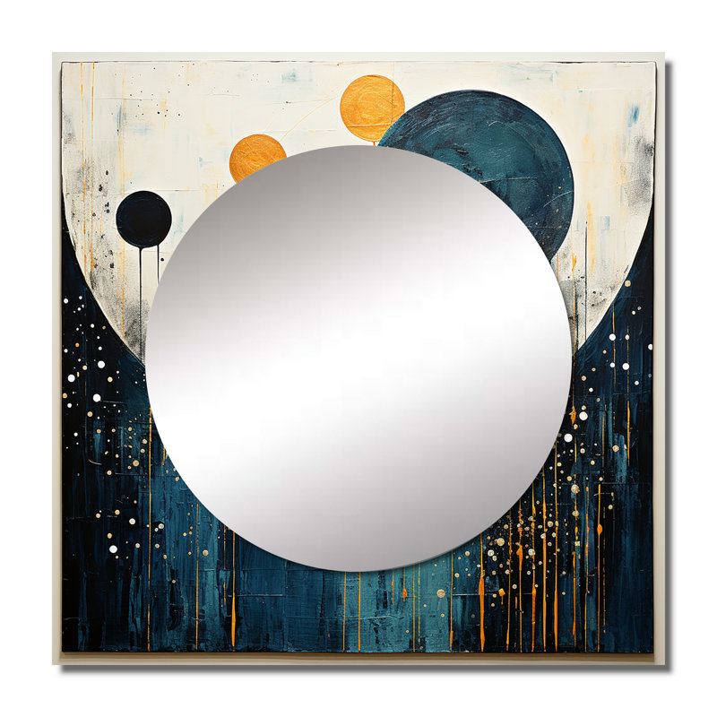 Aliana - Abstract Collages Square Mirror Wall Art For Bathroom, 29" x 29"