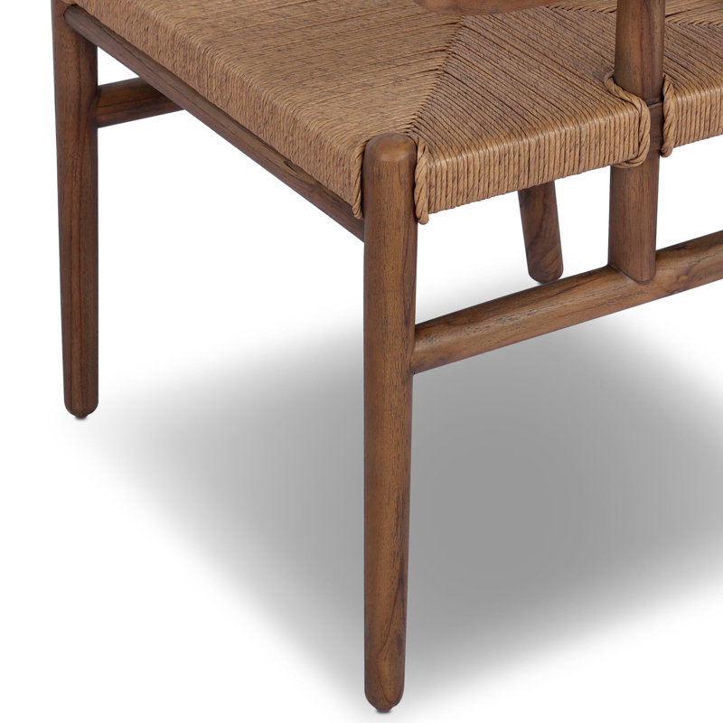 Herrin Outdoor Teak Dining Armchair, Stained Toasted Brown