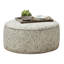 Transitional Style Round Upholstery Ottoman Welt Trim Paisley Pattern Multi Finish
