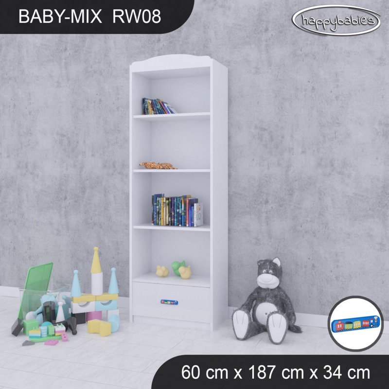 Baby Mix 187cm H Kids Cube, White/Blue, 187cm H x 60cm W x 34cm D