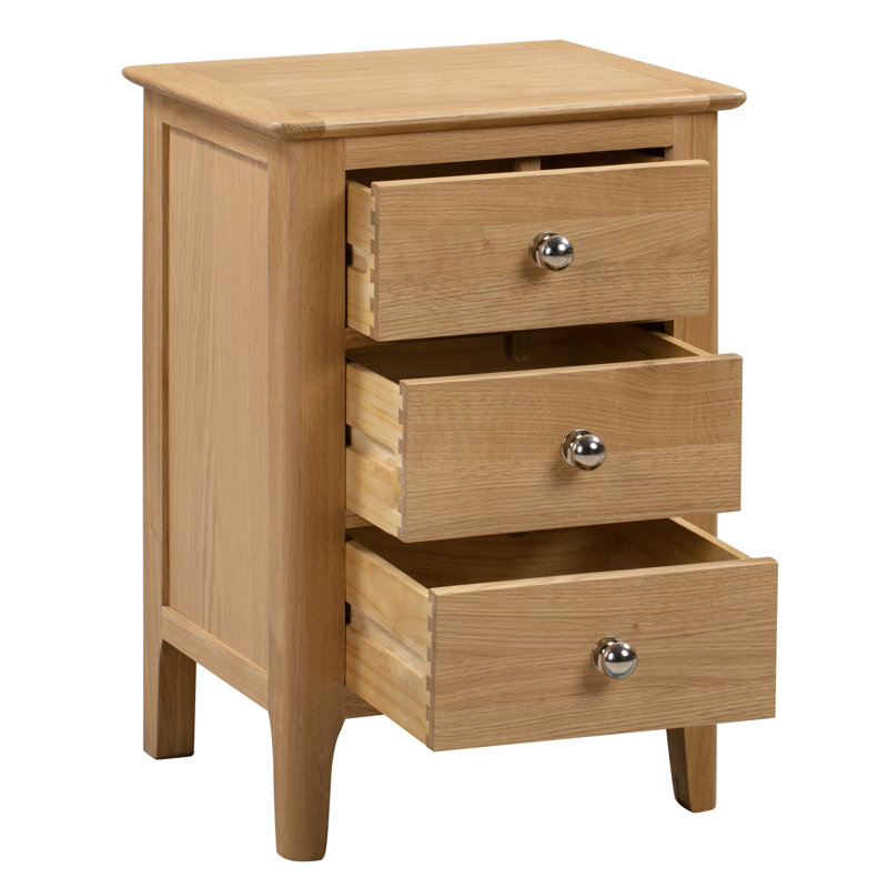 Mapleview 45cm W Solid Wood Bedside Table