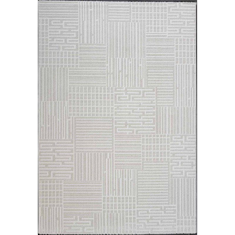 Geo Area Rug, Light Grey, Geometric, Rectangle 133cm  x 195cm