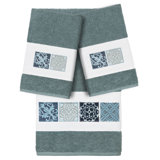 100% Turkish Cotton Vivian 3 Piece Embellished Towel Set