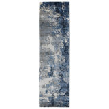 Hand Knotted Area Rug in Blue/Beige